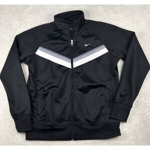Nike Track Jacket Women’s XL Black Full Zip Mock Neck stretch The Athletic Dept